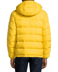 Moncler Brique Puffer Jacket Wremovable Liner Yellow