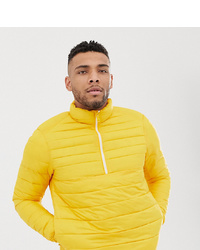 Pull&Bear Lightweight Overhead Quilted Jacket In Yellow