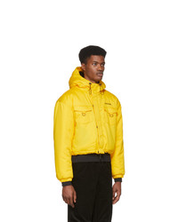 Pyer Moss Yellow Cropped Puffer Jacket