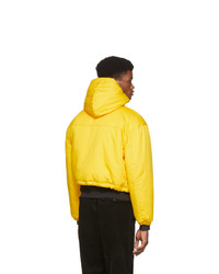 Pyer Moss Yellow Cropped Puffer Jacket