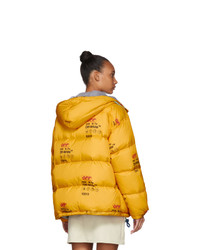 Off-White Yellow Down Industrial Zipped Puffer Jacket