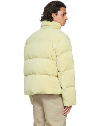 System Yellow Down Velvet Puffer Jacket