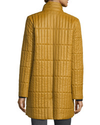 Eileen Fisher Quilted Nylon Knee Length Coat
