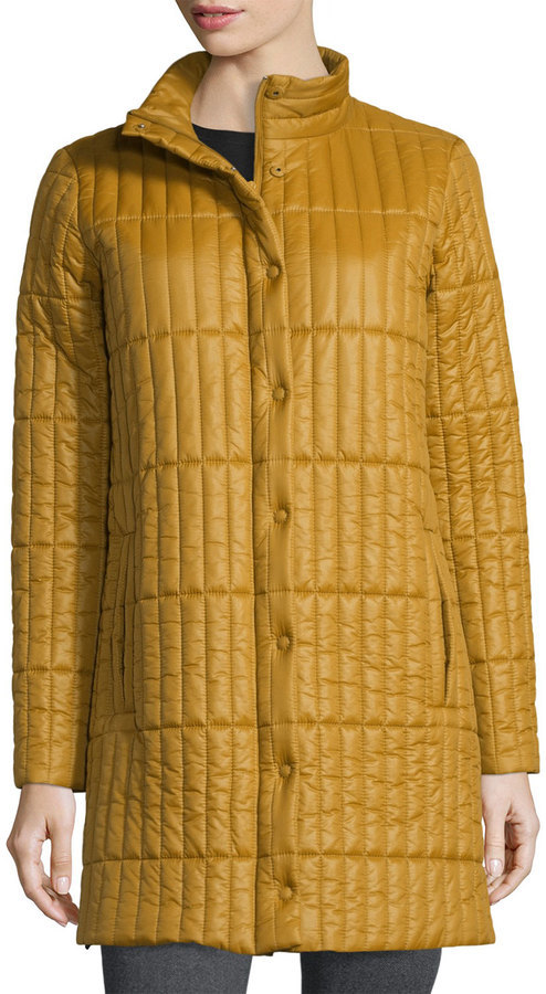 eileen fisher quilted coat