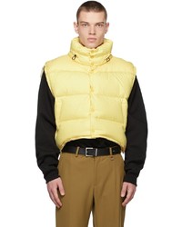 Ader Error Yellow Down Cropped Gilet Vest