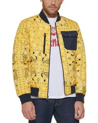 Yellow Quilted Lightweight Bomber Jacket