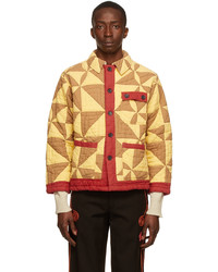 Yellow Quilted Shirt Jacket