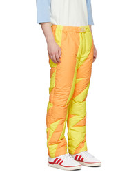 ERL Orange Yellow Puffer Woven Lounge Pants