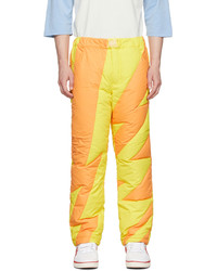 ERL Orange Yellow Puffer Woven Lounge Pants