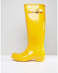 Hunter Original Tall Gloss Yellow Wellington Boots
