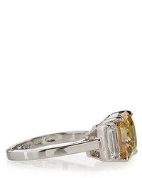 FANTASIA By Deserio Asscher Cut Canary Crystal Cocktail Ring
