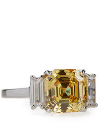 FANTASIA By Deserio Asscher Cut Canary Crystal Cocktail Ring