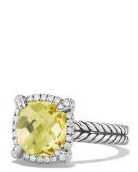David Yurman Chatelaine Pave Bezel Ring With Lemon Citrine And Diamonds