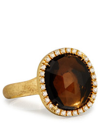 Marco Bicego Jaipur Sunset Diamond Bezel Smoky Quartz Ring