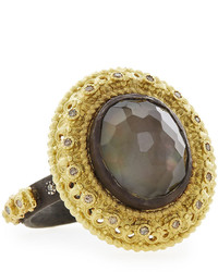 Armenta Old World Smoky Quartzblack Mother Of Pearl Ring