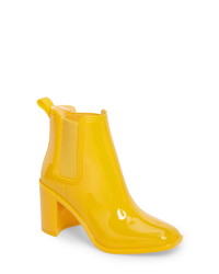 Yellow Rubber Ankle Boots