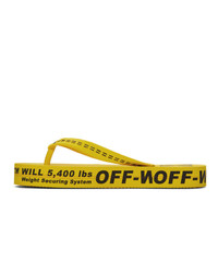 Off-White Yellow And Black Arrows Flip Flops
