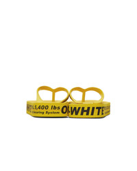 Off-White Yellow And Black Arrows Flip Flops