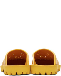 Gucci Yellow Rubber Gg Loafers