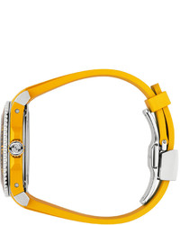 Gucci 40mm Dive Tiger Watch W Rubber Strap Yellow