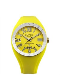 Boxer Milano Roman Numerals Luminous Yellow Extra Soft Rubber Date Watch