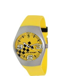 Ferrari Fw02 Yellow Rubber Analog Quartz Watch With Yellow Dial