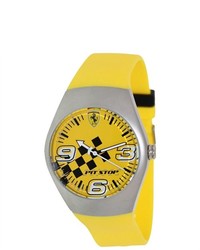 Ferrari Fw02 Yellow Rubber Analog Quartz Watch With Yellow Dial
