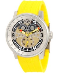 Gv2 By Gevril 4040r2 Powerball Yellow Rubber Sub Second Big Date Watch