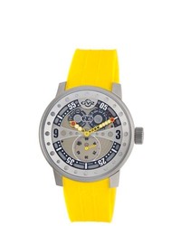 GV2 By Gevril 4040r2 Powerball Yellow Rubber Sub Second Big Date Watch