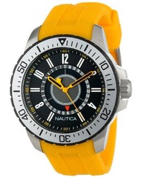 Nautica Unisex N14663g Nst 15 Date Watch With Textured Yellow Band