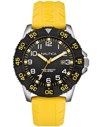 Nautica Yellow Rubber Strap Watch 45mm N12642g