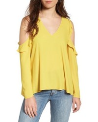 Lush Cold Shoulder Ruffle Top