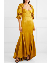 Brock Collection Bow Detailed Ruffled Twill Maxi Dress