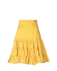Yellow Ruffle Mini Skirt