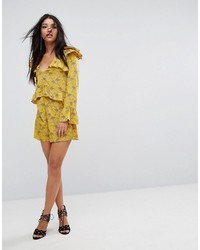 PrettyLittleThing Floral Ruffle Detail Shift Dress