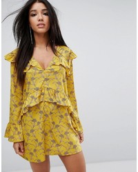 PrettyLittleThing Floral Ruffle Detail Shift Dress