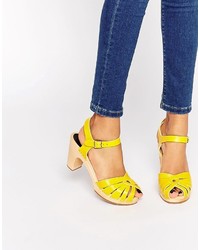 Swedish Hasbeens Yellow Fredrica Sandals