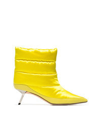 Yellow Satin Ankle Boots