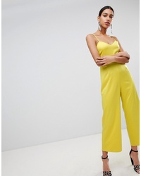 Fashion Union Cami Jumpsuit With Tie Back In Satin