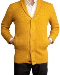Carnet de Mode Six Sept Cardigan Shawl Collar Yellow