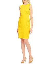 calvin klein yellow sheath dress