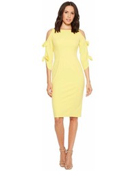 Donna Morgan Crepe Midi Long Sleeve With Tie Detail Dress