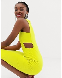 New Look Midi Dress In Neon Yellow