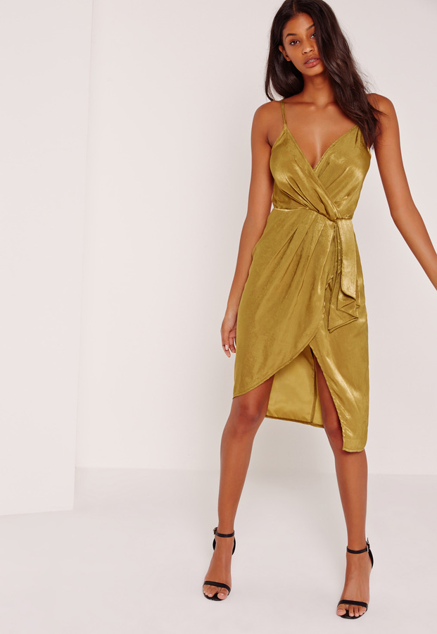 yellow silk wrap dress Big sale - OFF 77%
