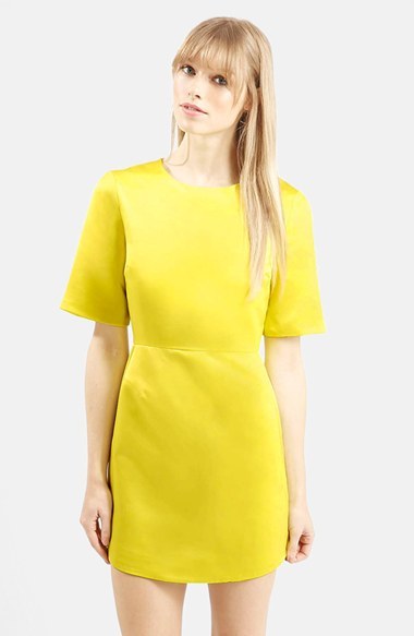 topshop yellow satin dress