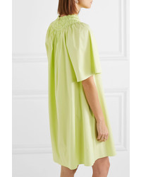 Roksanda Shirred Cotton Poplin Mini Dress