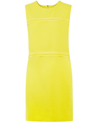 Victoria Victoria Beckham Yellow Wool Panel Mini Dress