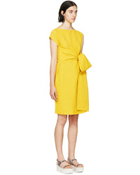 Marni Yellow Bow Tie Sleeveless Dress