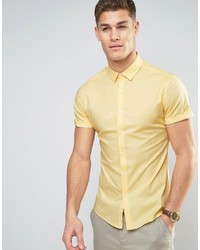 Asos Skinny Shirt In Yellow