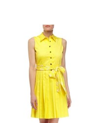 Elizabeth McKay Picnic Tie Waist Shirtdress Yellow